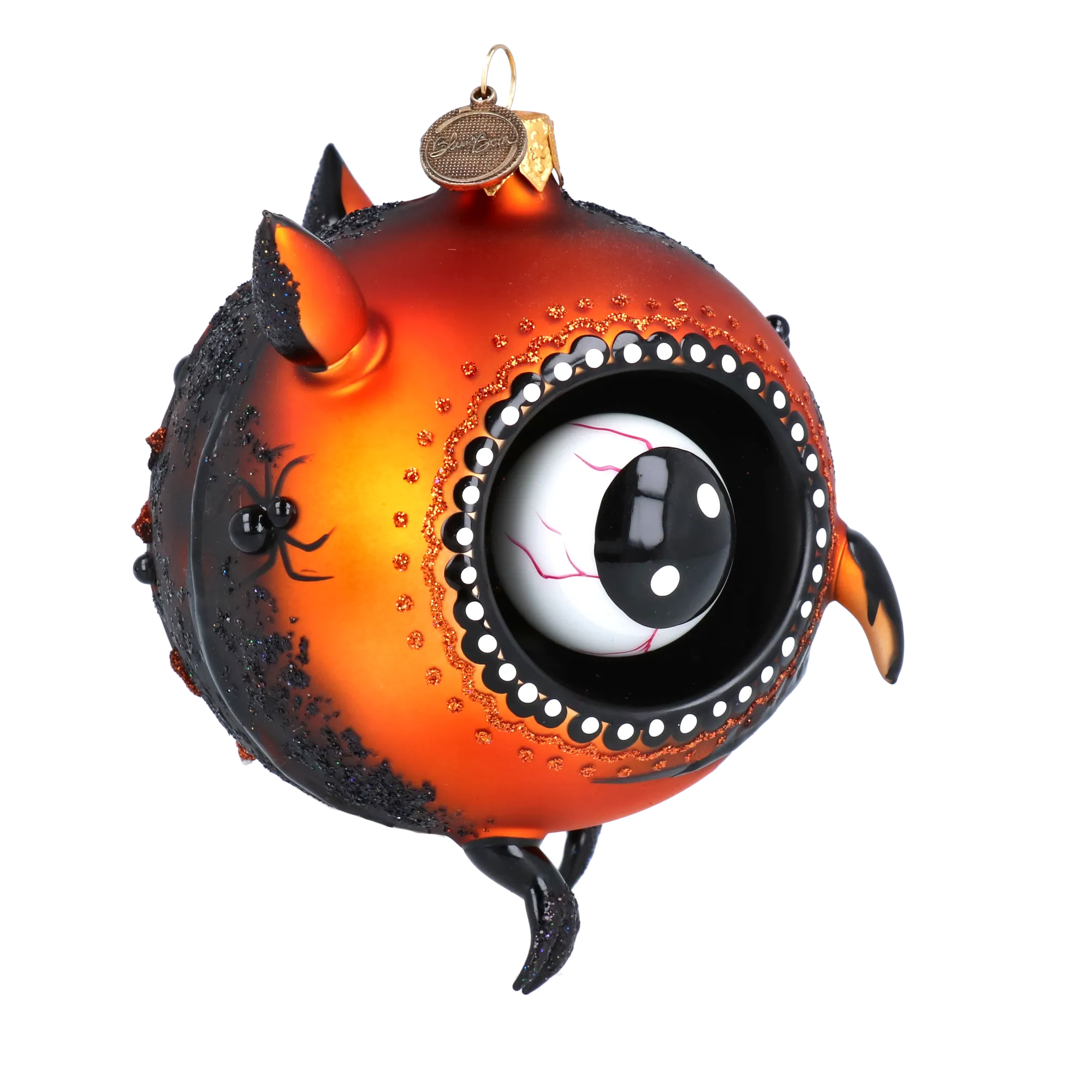 Dark Owl- Guardian of the Night.. Handmade Glass Christmas ornament. 2022-118