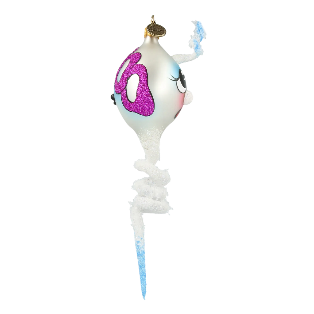 Startled Arctic Spirit | Hand-Painted Glass Ornament | Blubom 2022-119