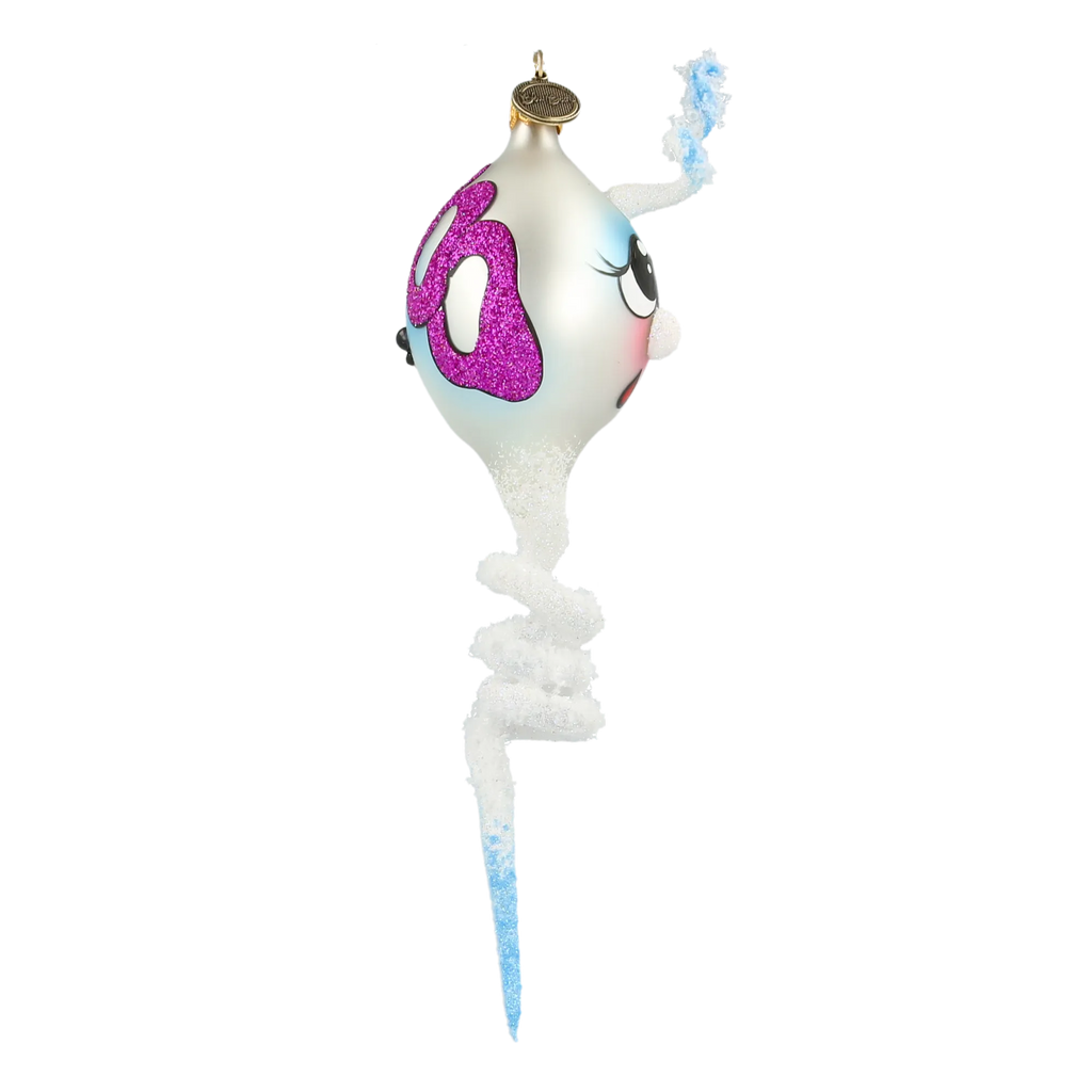 Startled Arctic Spirit | Hand-Painted Glass Ornament | Blubom 2022-119