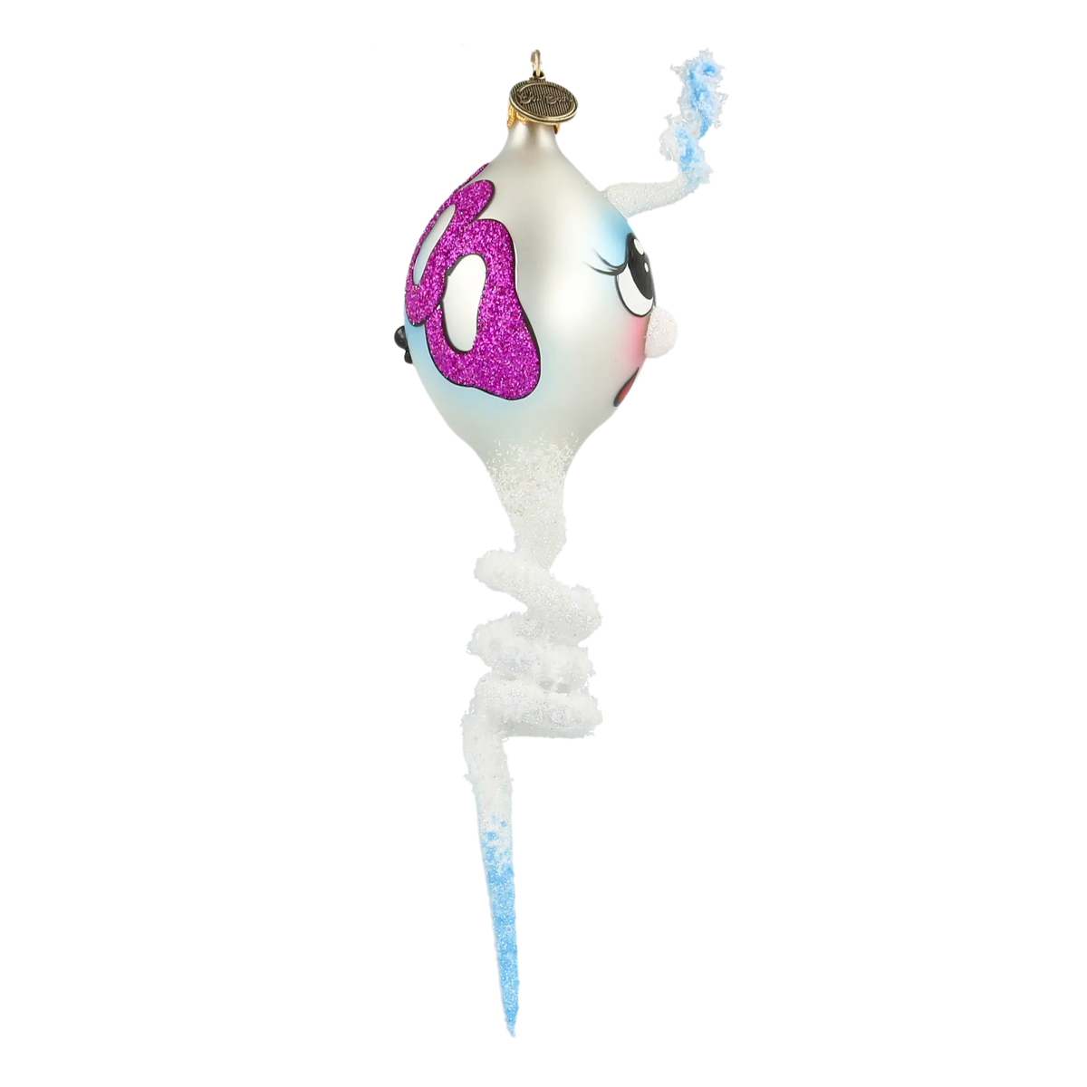 Startled Arctic Spirit | Hand-Painted Glass Ornament | Blubom 2022-119