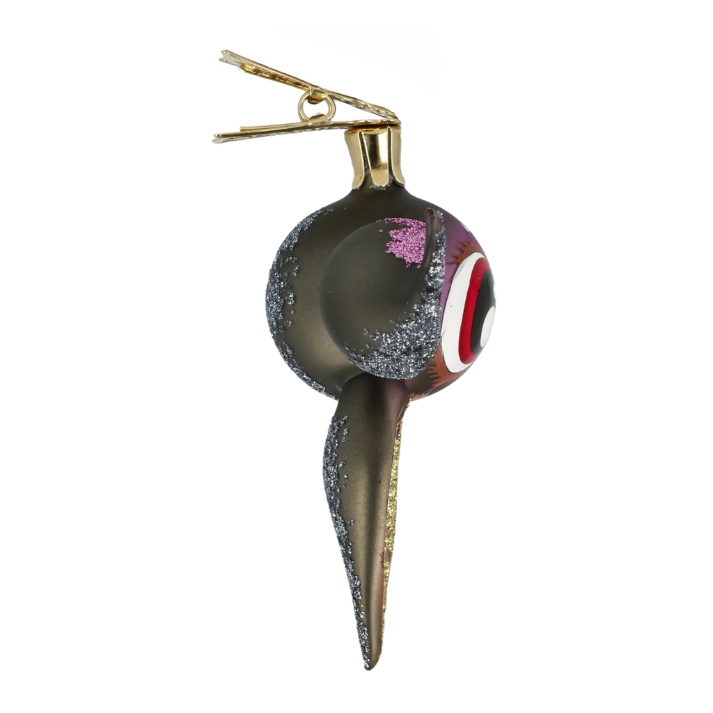 Watchful Amethyst Nocturne | Hand-Painted Glass Ornament | Blubom 2022-120