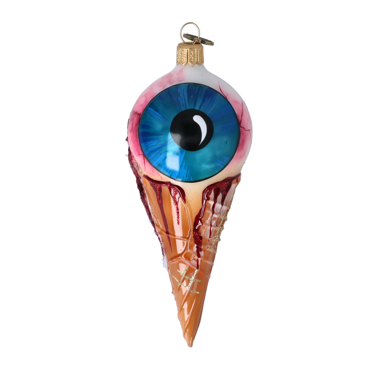 Piercing Sanguine Scoop | Hand-Painted Glass Ornament | Blubom 2022-146