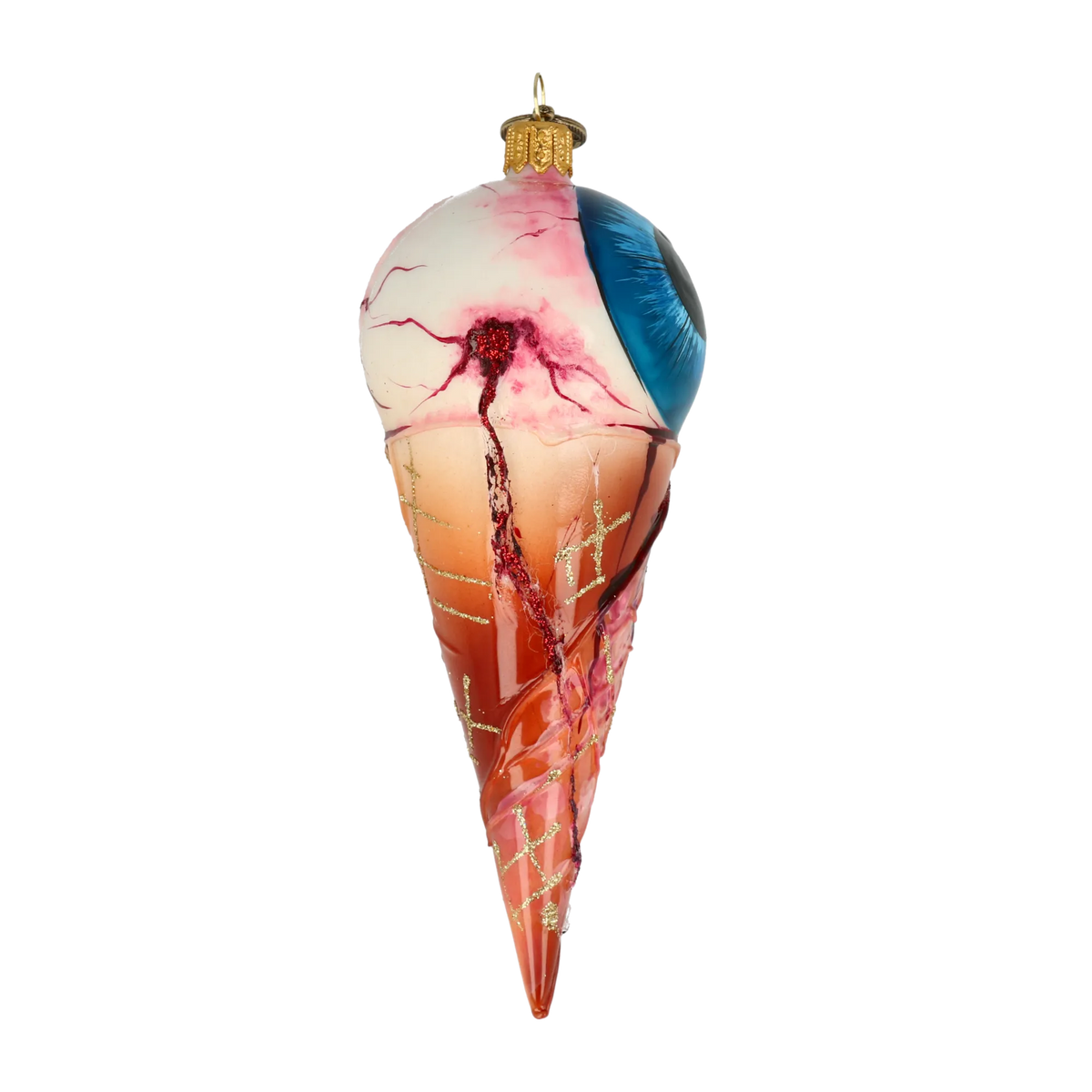 Piercing Sanguine Scoop | Hand-Painted Glass Ornament | Blubom 2022-146
