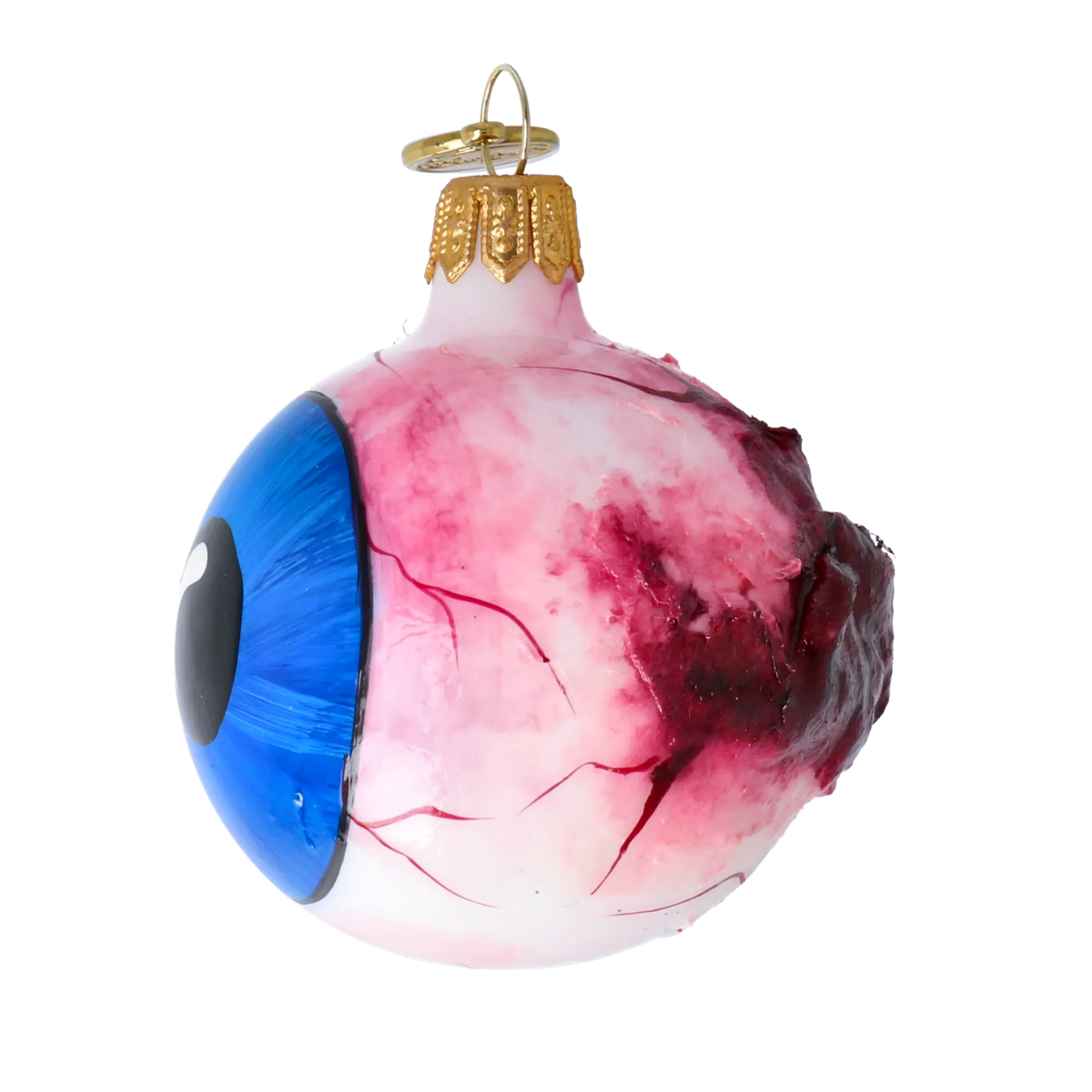 Sleepless Azure Gaze | Hand-Painted Glass Ornament | Blubom 2022-157