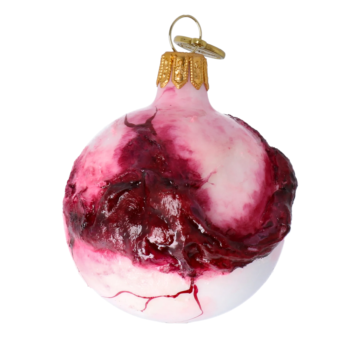 Sleepless Azure Gaze | Hand-Painted Glass Ornament | Blubom 2022-157