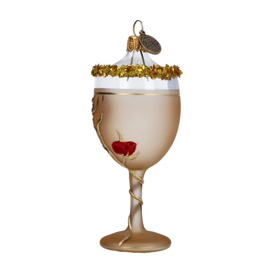 Kieliszek Wina z różami Sylwester Szklana Ozdoba
