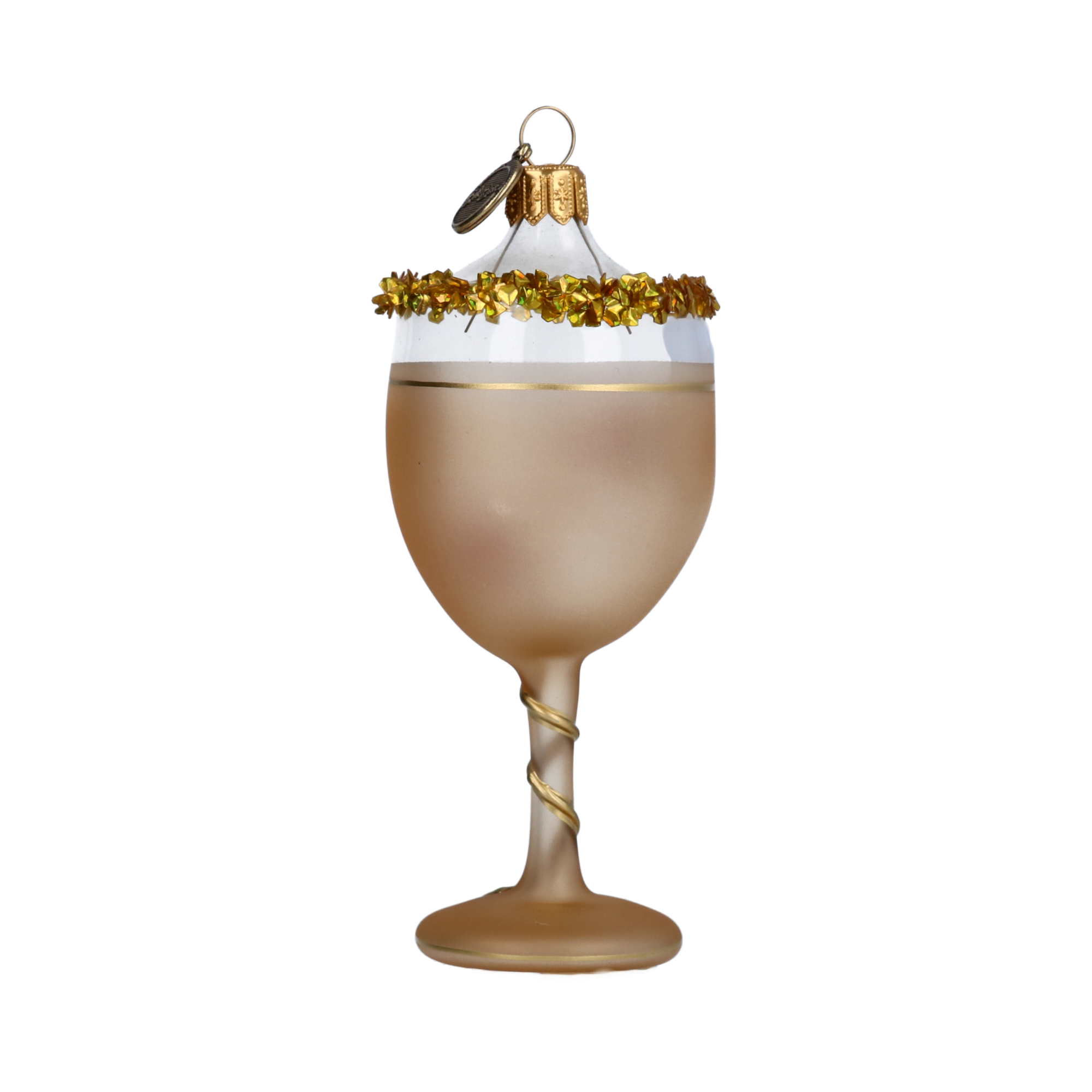 Kieliszek Wina z różami Sylwester Szklana Ozdoba