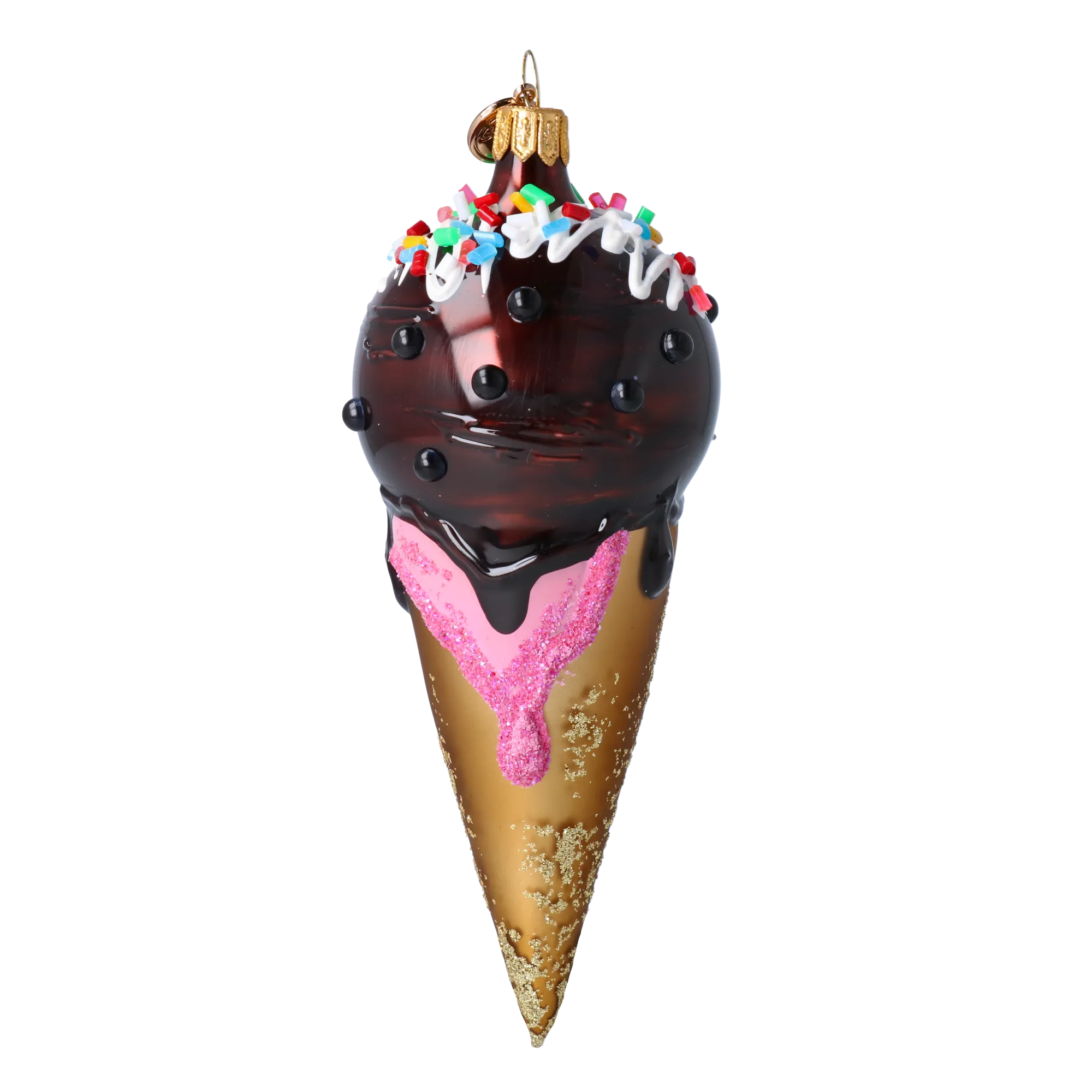 Deluxe Chocolate Ice Cream Ornament Handmade Glass Christmas ornaments 2022-176