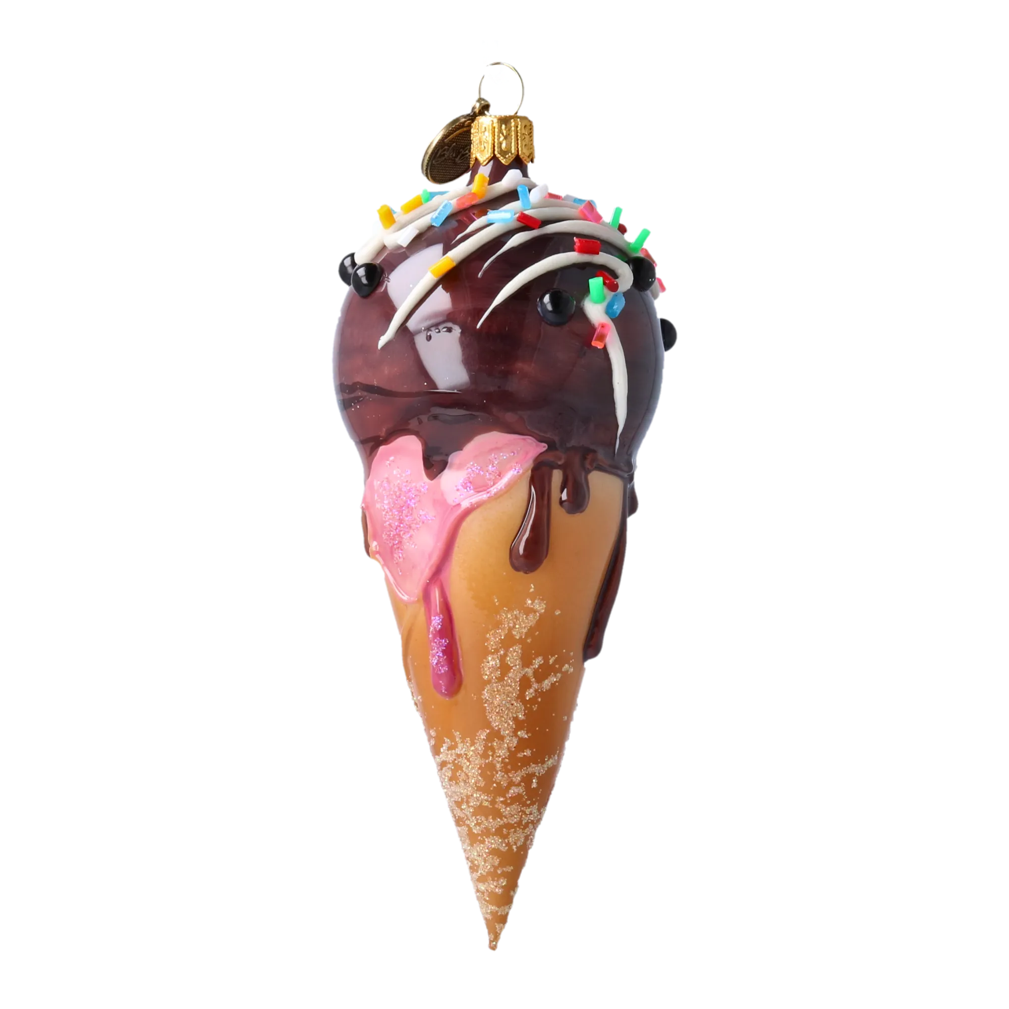 Deluxe Chocolate Ice Cream Ornament Handmade Glass Christmas ornaments 2022-176