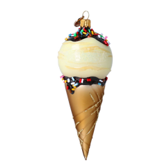 Dripping Ice Cream Cone in Chocolate in Vanilla