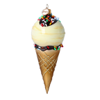 Velvet Cream Confection | Hand-Painted Glass Ornament | Blubom 2022-177