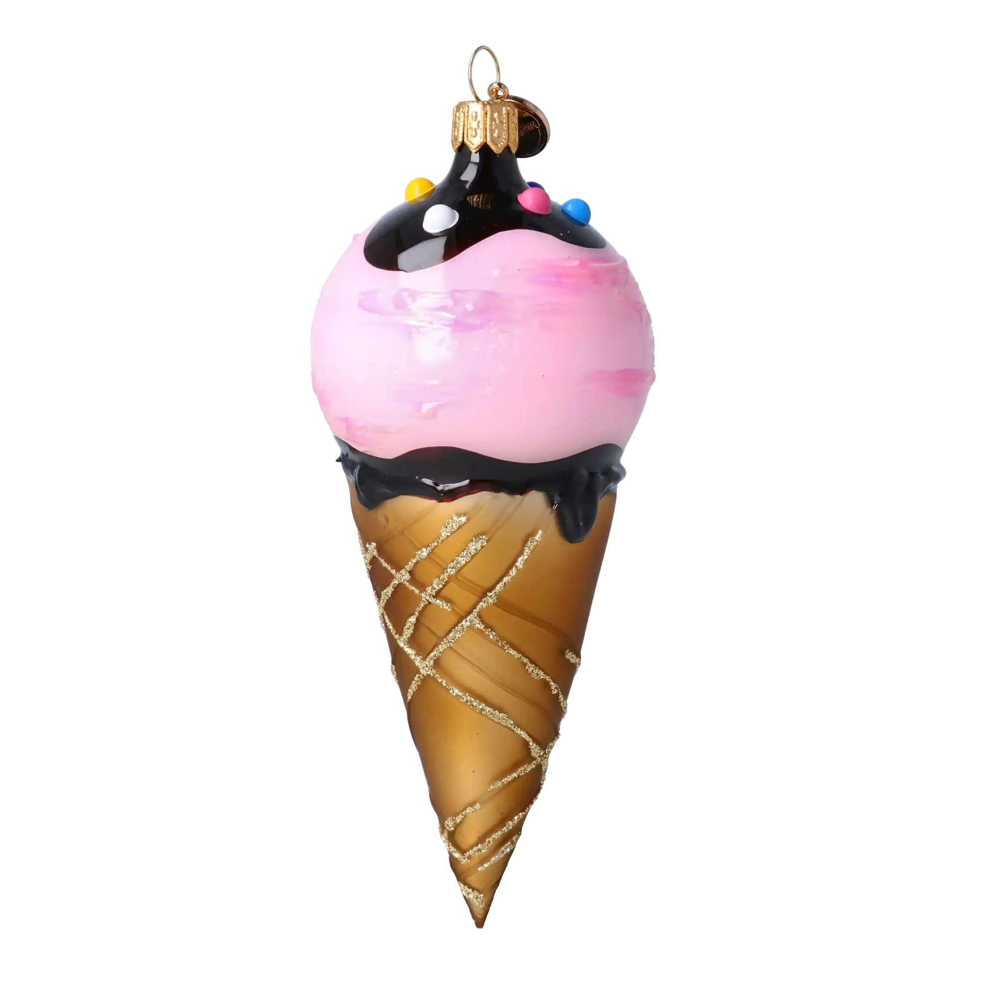 Truskawkowy Rożek Lodowy Cukierek Lody Szklana Ozdoba