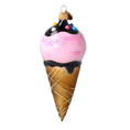 Load image into Gallery viewer, Strawberry Ice Cream Cone Glass Ornament Handmade Glass Christmas ornament 2022-178
