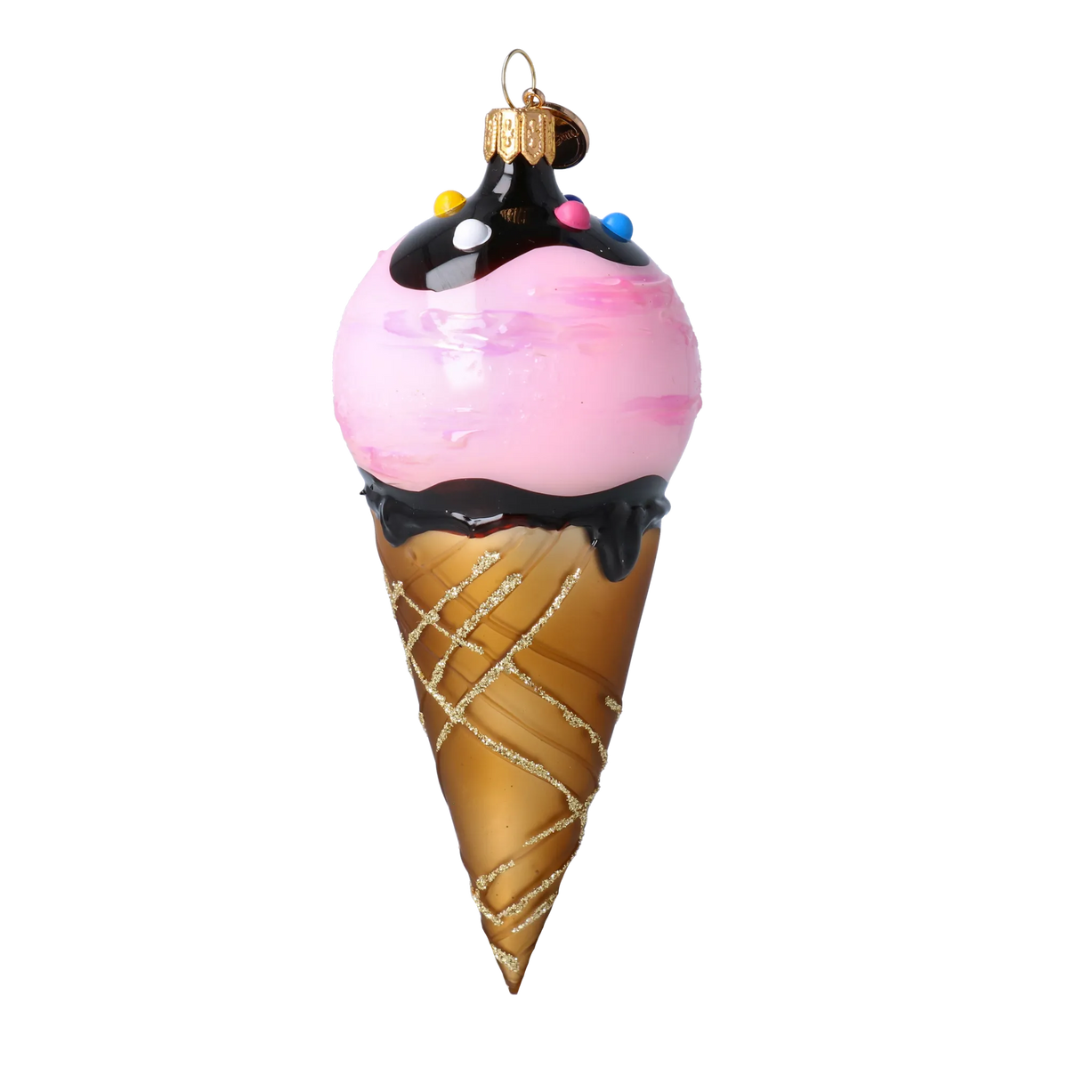 Roseate Ganache | Hand-Painted Glass Ornament | Blubom 2022-178
