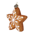 Load image into Gallery viewer, Gilded Gingerbread Star Premium christmas glass ornament 2022-189
