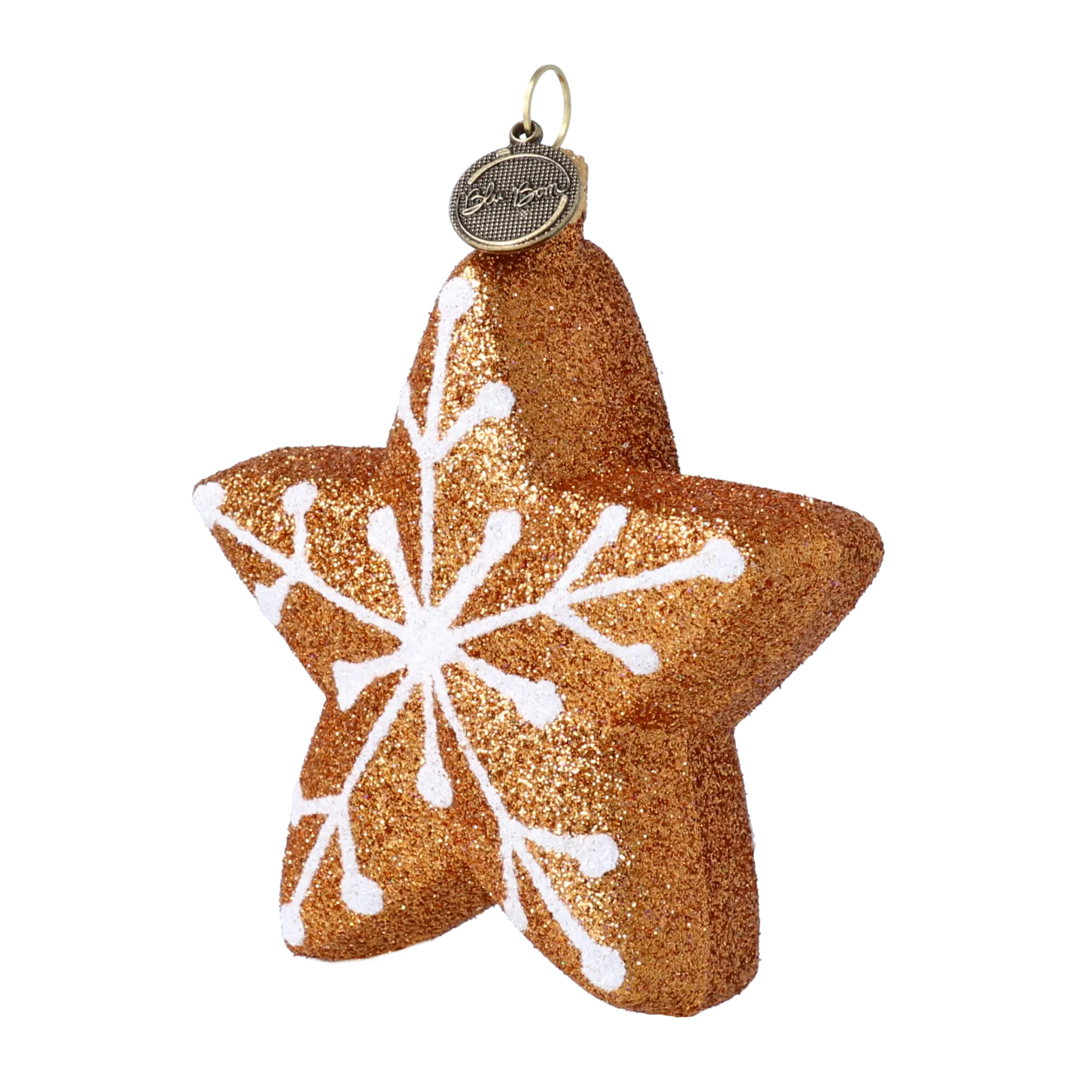 Amber Solstice Frost | Hand-Painted Glass Ornament | Blubom 2022-189