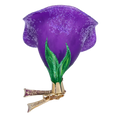 Załaduj obraz do przeglądarki galerii, Fioletowy Kwiat Klips Szklana Ozdoba Kwiatek Powój
