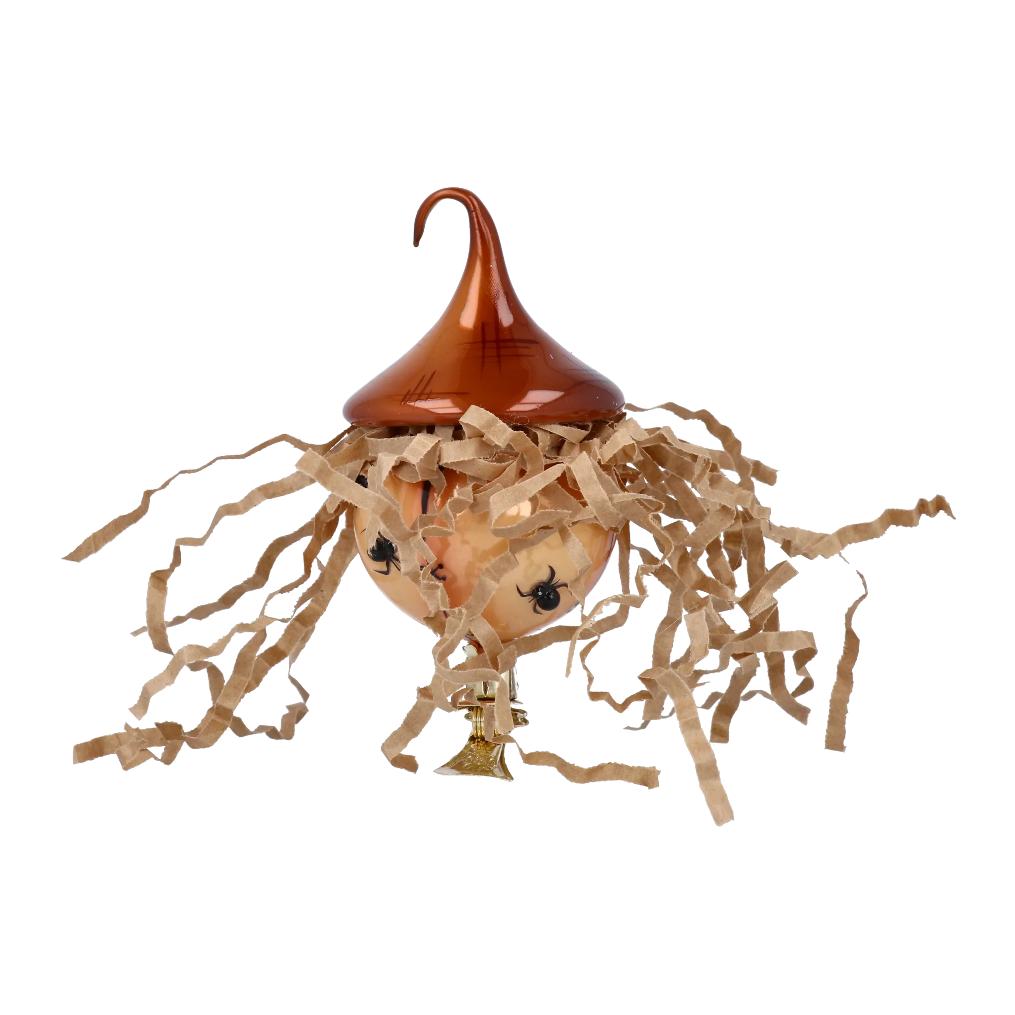 Autumn Scarecrow. Handmade Glass Christmas ornament. 2022-201