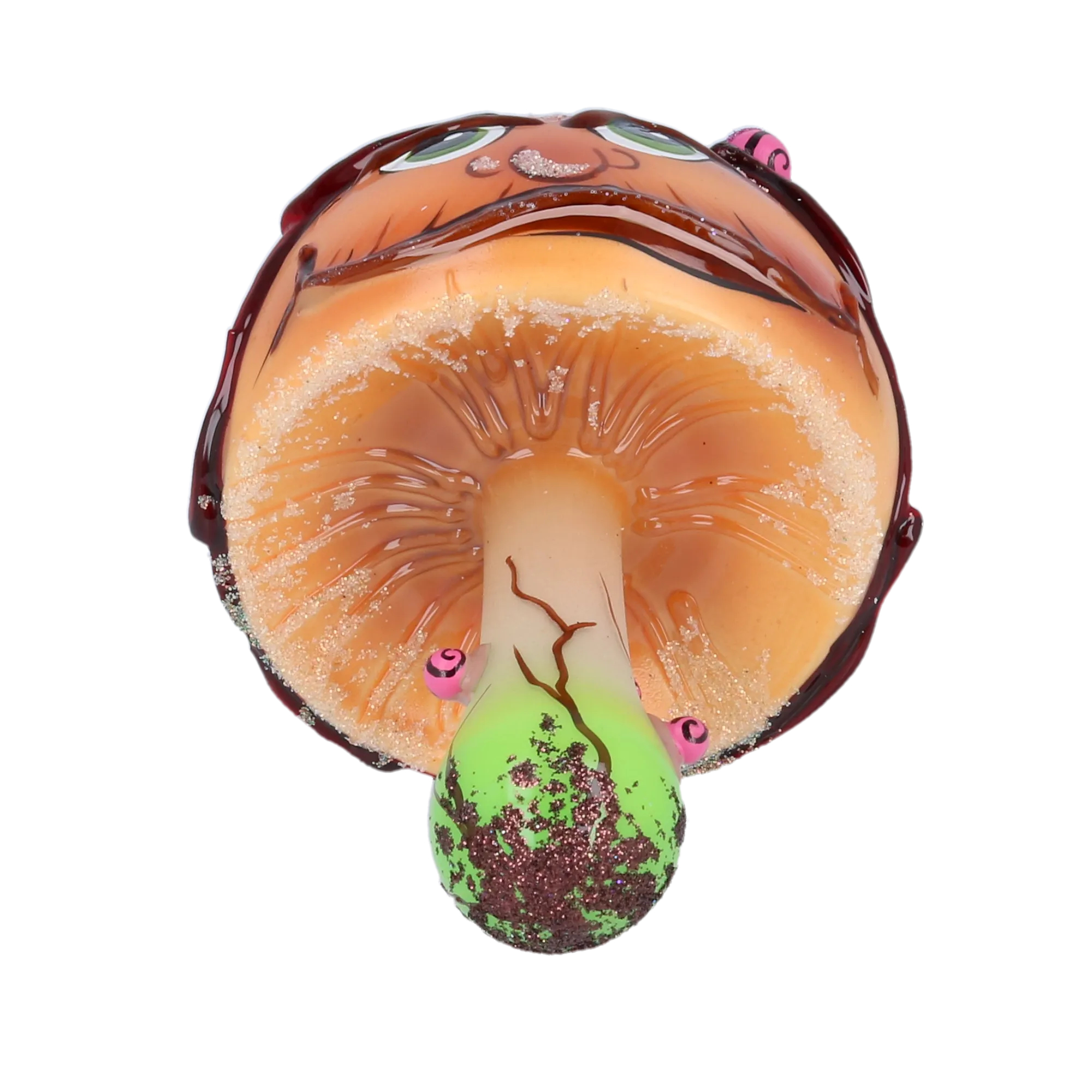 Enchanted Toadstool Mushroom. Handmade Glass Christmas ornament. 2022-209