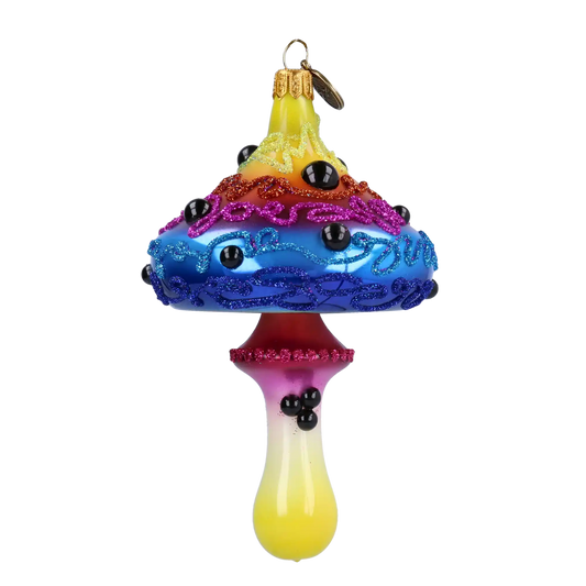 Neonowy Grzybek Szklana Ozdoba