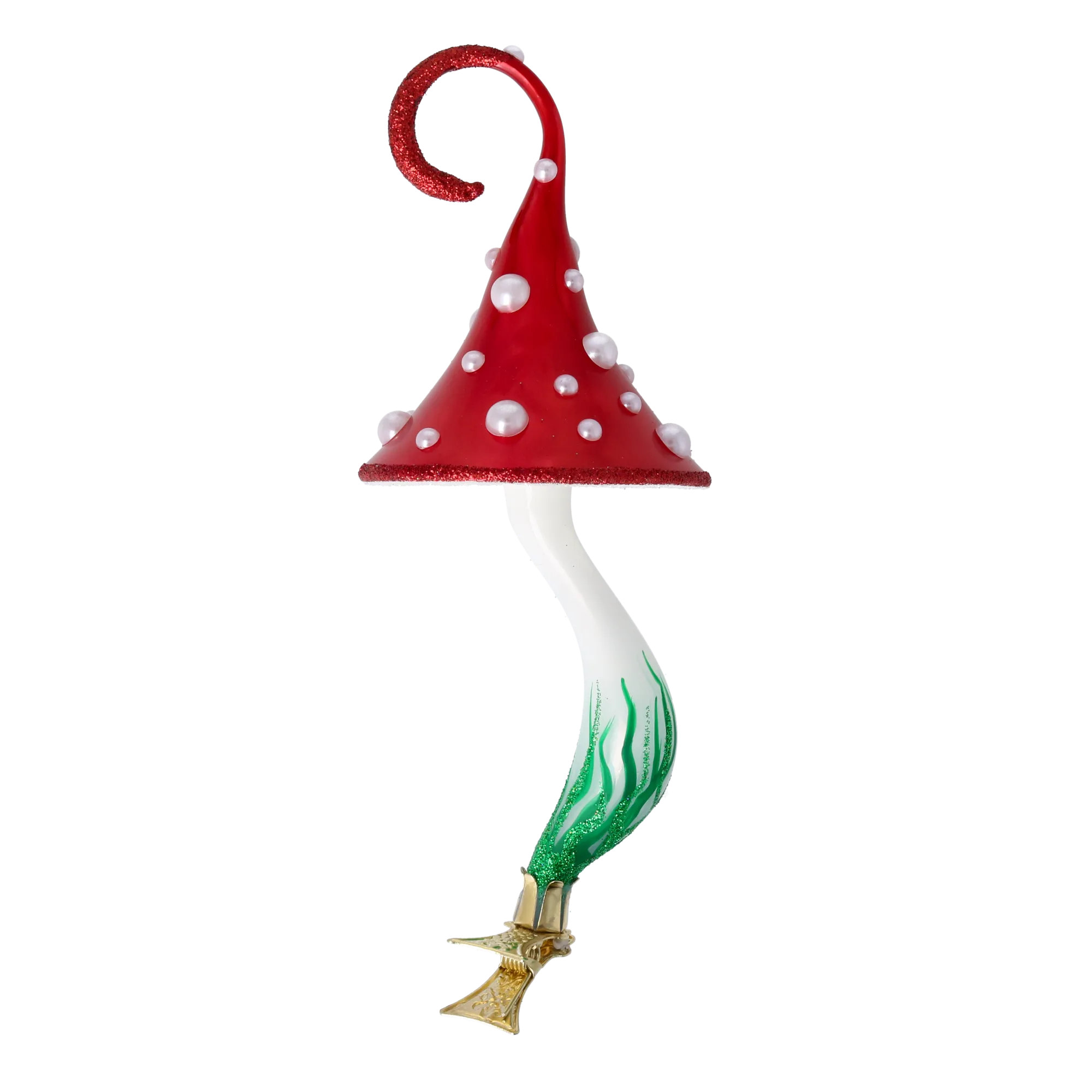 Crimson Pearl Toadstool Premium christmas glass ornament 2022-218