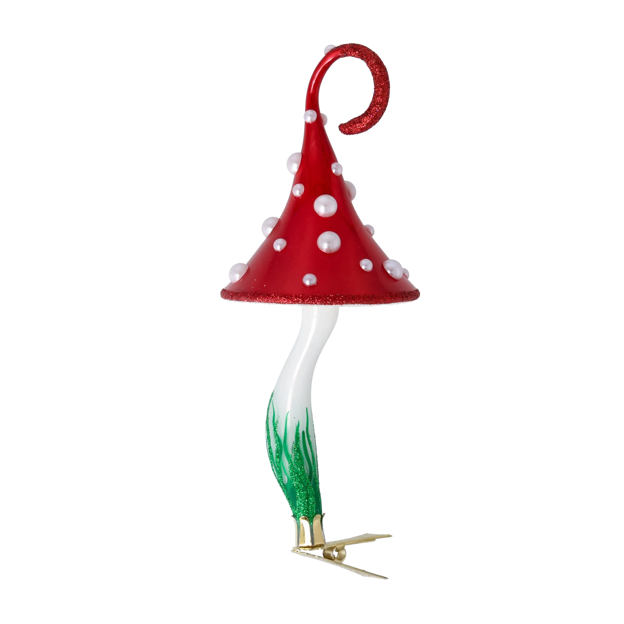 Crimson Pearl Toadstool Premium christmas glass ornament 2022-218