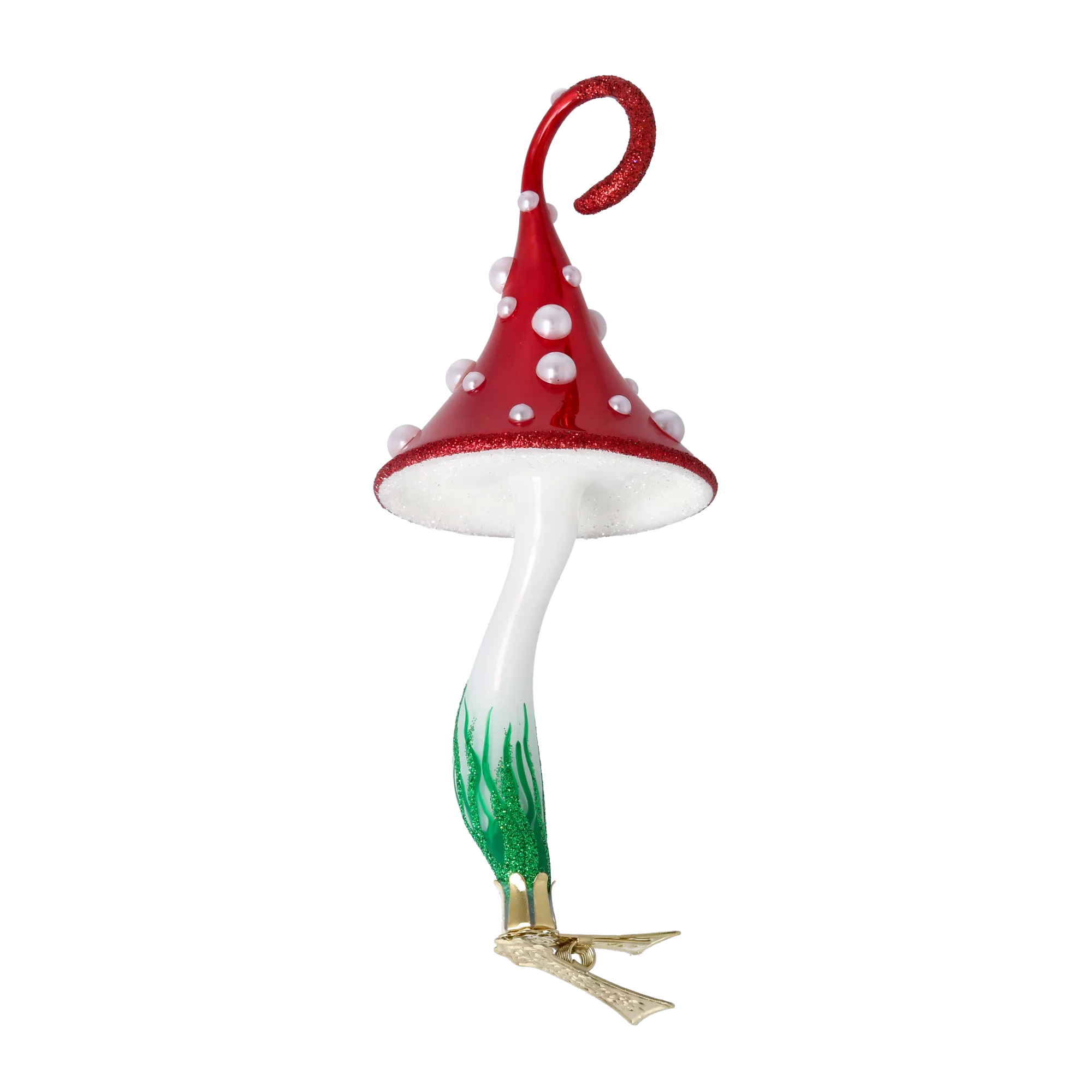 Crimson Pearl Toadstool Premium christmas glass ornament 2022-218