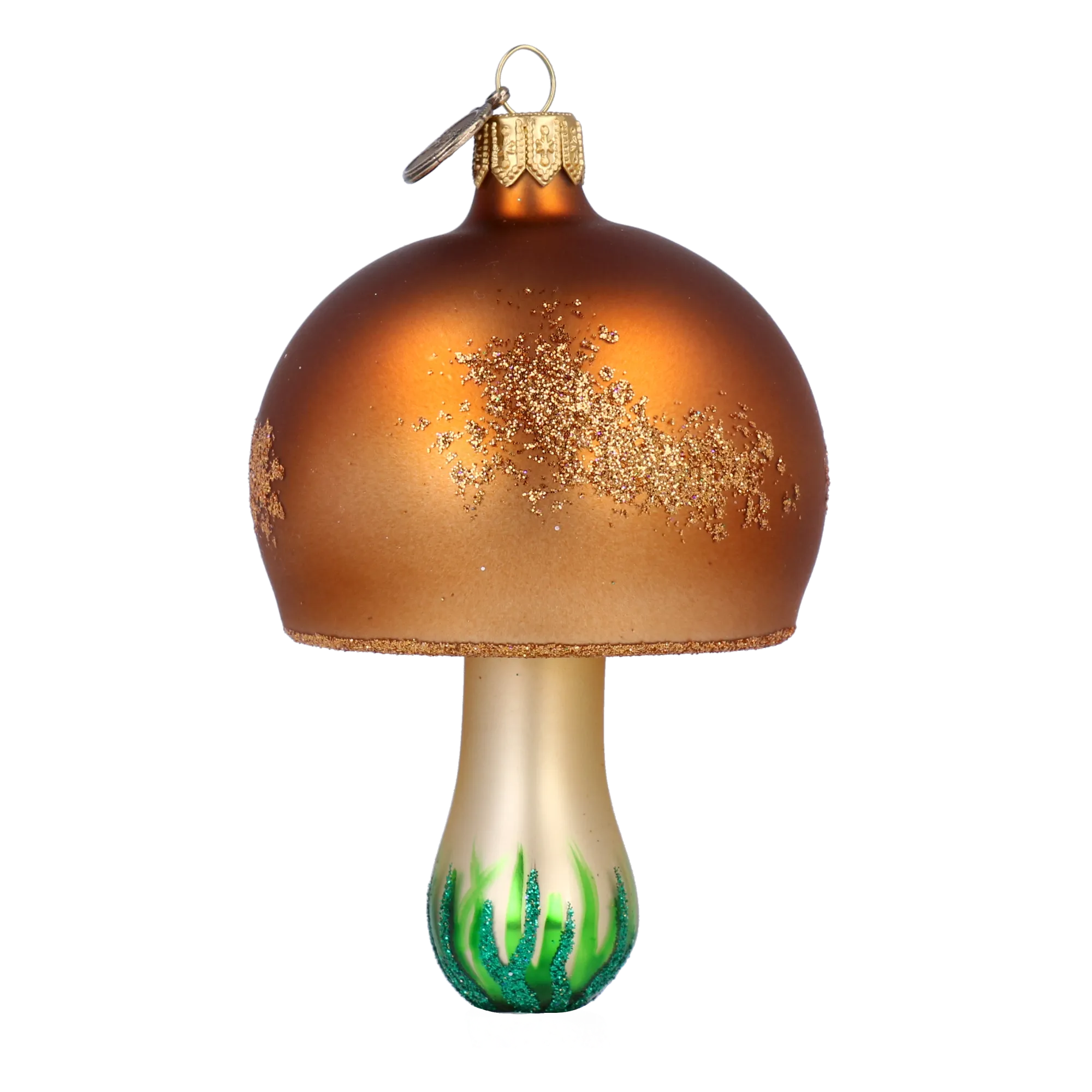 Gilded Bronze Mushroom Premium christmas glass ornament 2022-230
