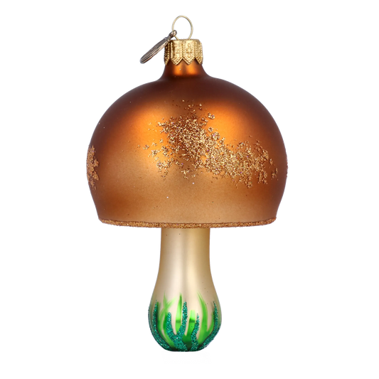 Gilded Bronze Mushroom Premium christmas glass ornament 2022-230
