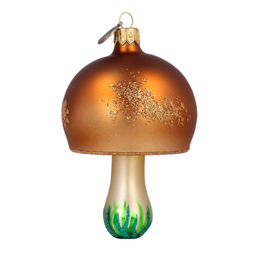 Szklany Grzybek Złocisty – Ciepło Leśnej Polany Borowik Szklana Ozdoba
