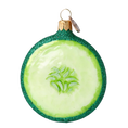 Załaduj obraz do przeglądarki galerii, Cucumber Slice. Handmade Glass Christmas ornament. 2022-240
