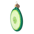 Załaduj obraz do przeglądarki galerii, Cucumber Slice. Handmade Glass Christmas ornament. 2022-240
