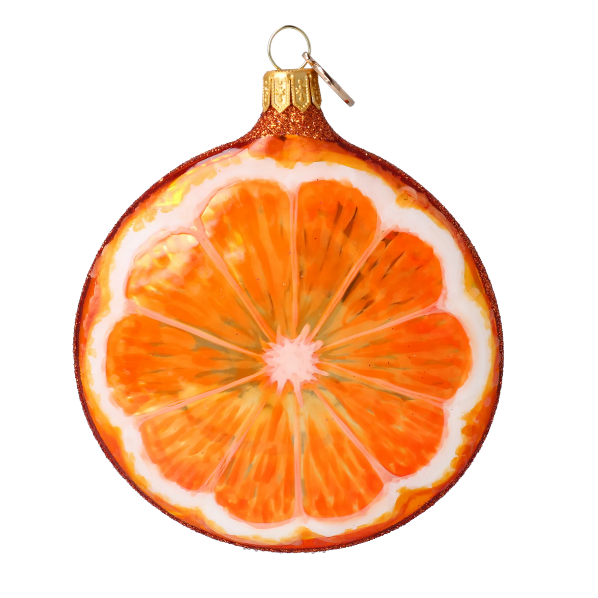 Saffron Orchard Radiance | Hand-Painted Glass Ornament | Blubom 2022-241