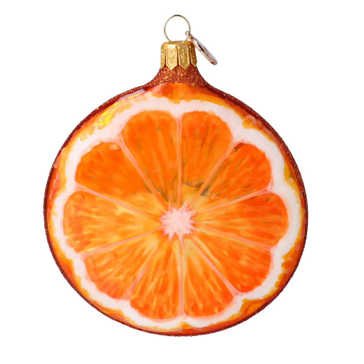 Saffron Orchard Radiance | Hand-Painted Glass Ornament | Blubom 2022-241