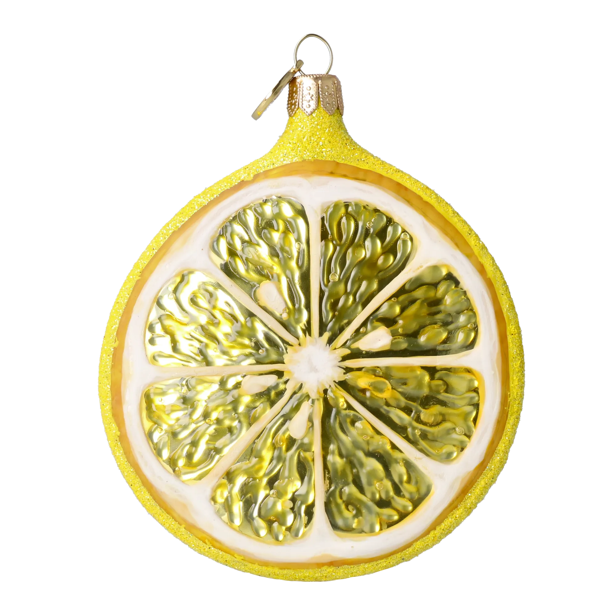 Lemon Slice. Handmade Glass Christmas ornament. 2022-243
