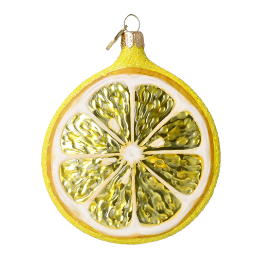 Lemon Slice. Handmade Glass Christmas ornament. 2022-243