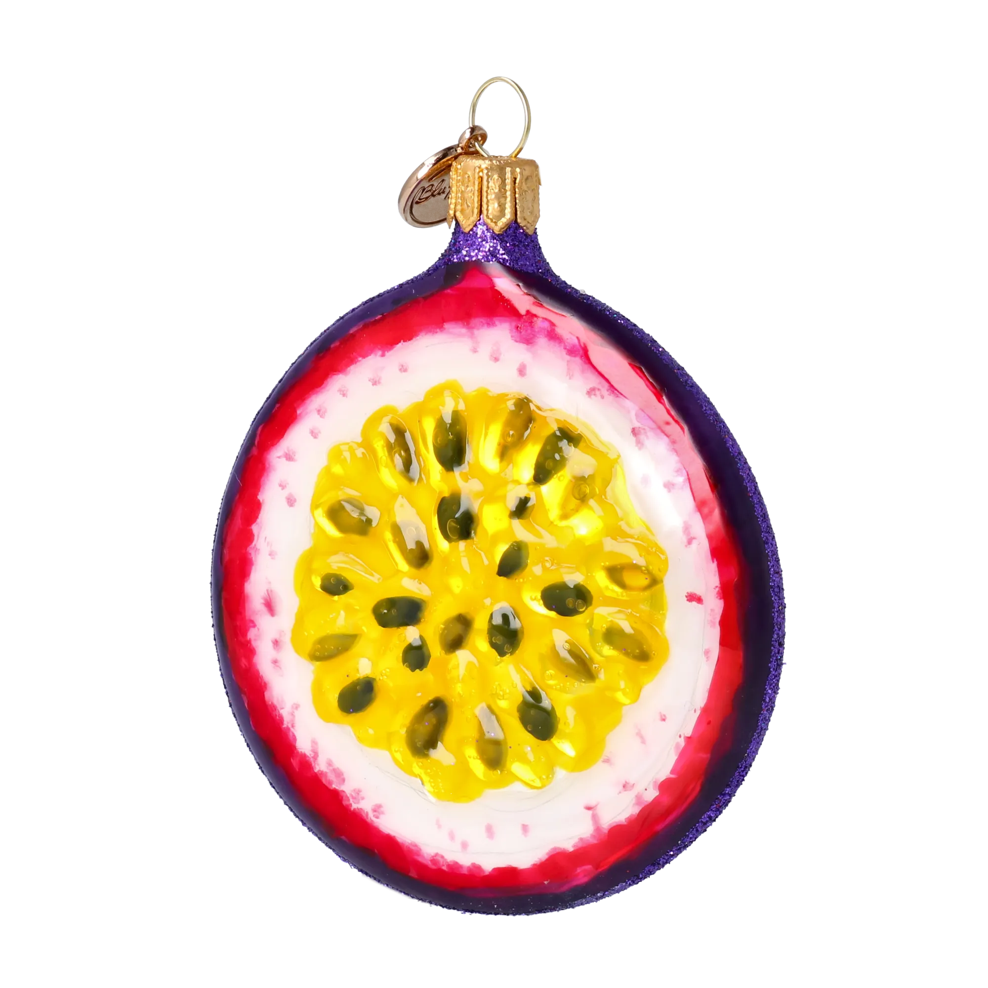 Tropical Maracuja. Handmade Glass Christmas ornament. 2022-247