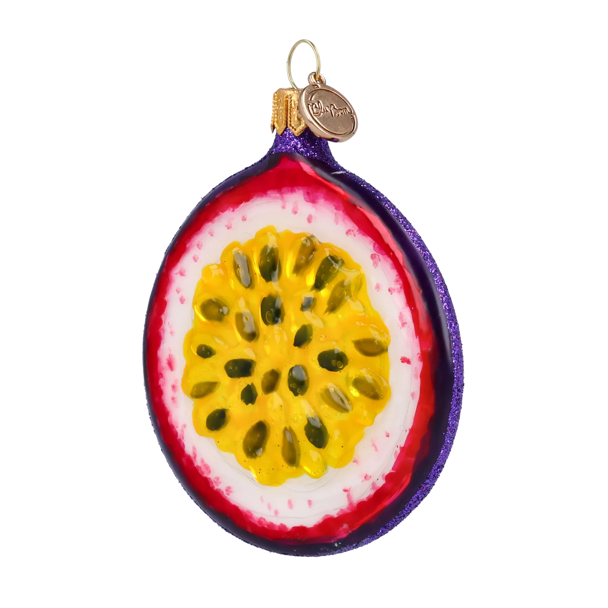 Tropical Maracuja. Handmade Glass Christmas ornament. 2022-247