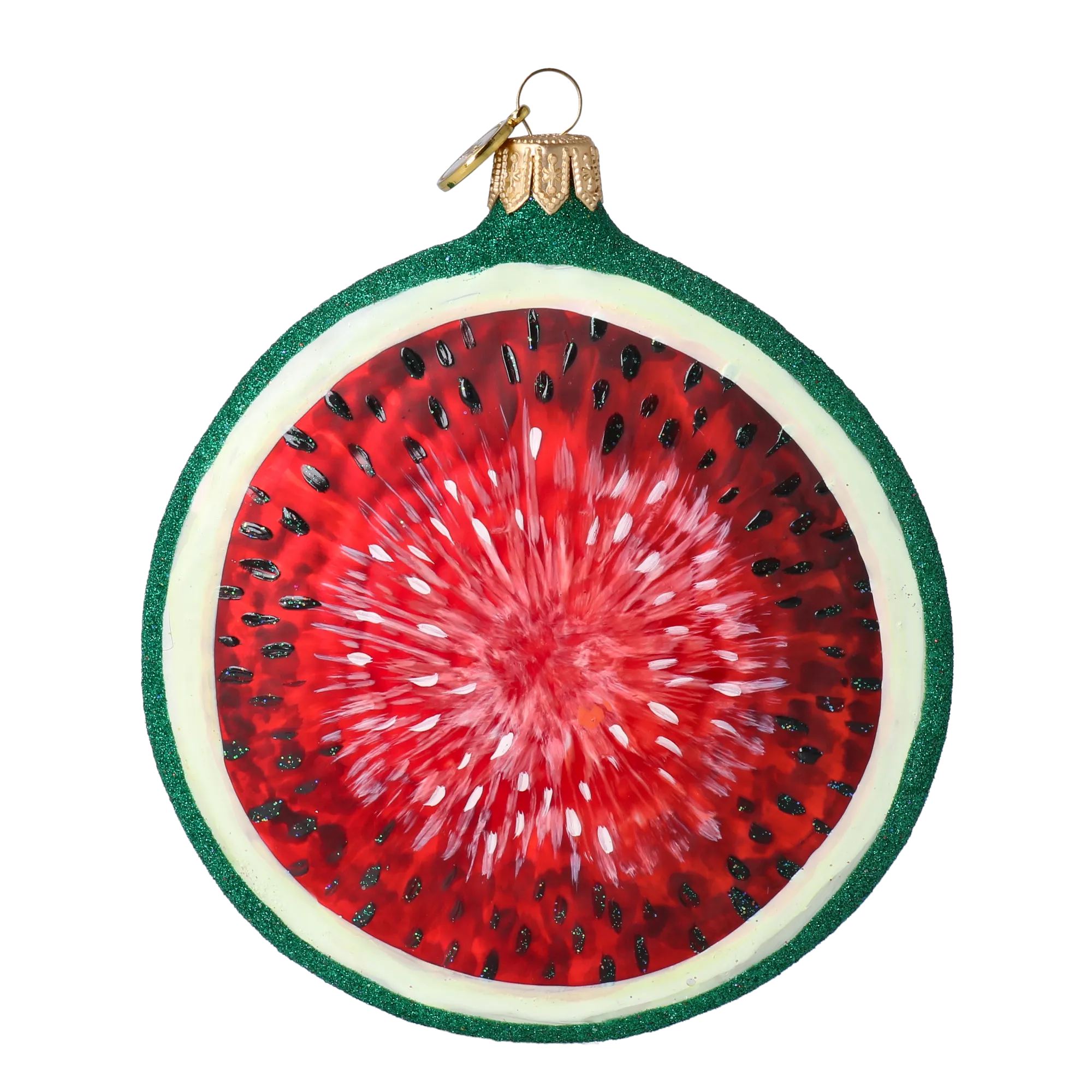 Ruby Watermelon Slice Premium christmas glass ornament 2022-248