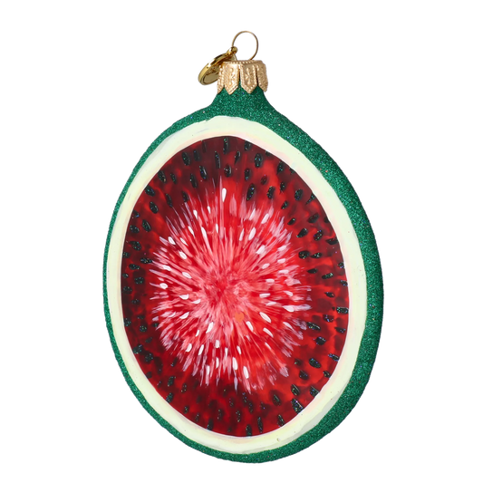Ruby Watermelon Slice Premium christmas glass ornament 2022-248