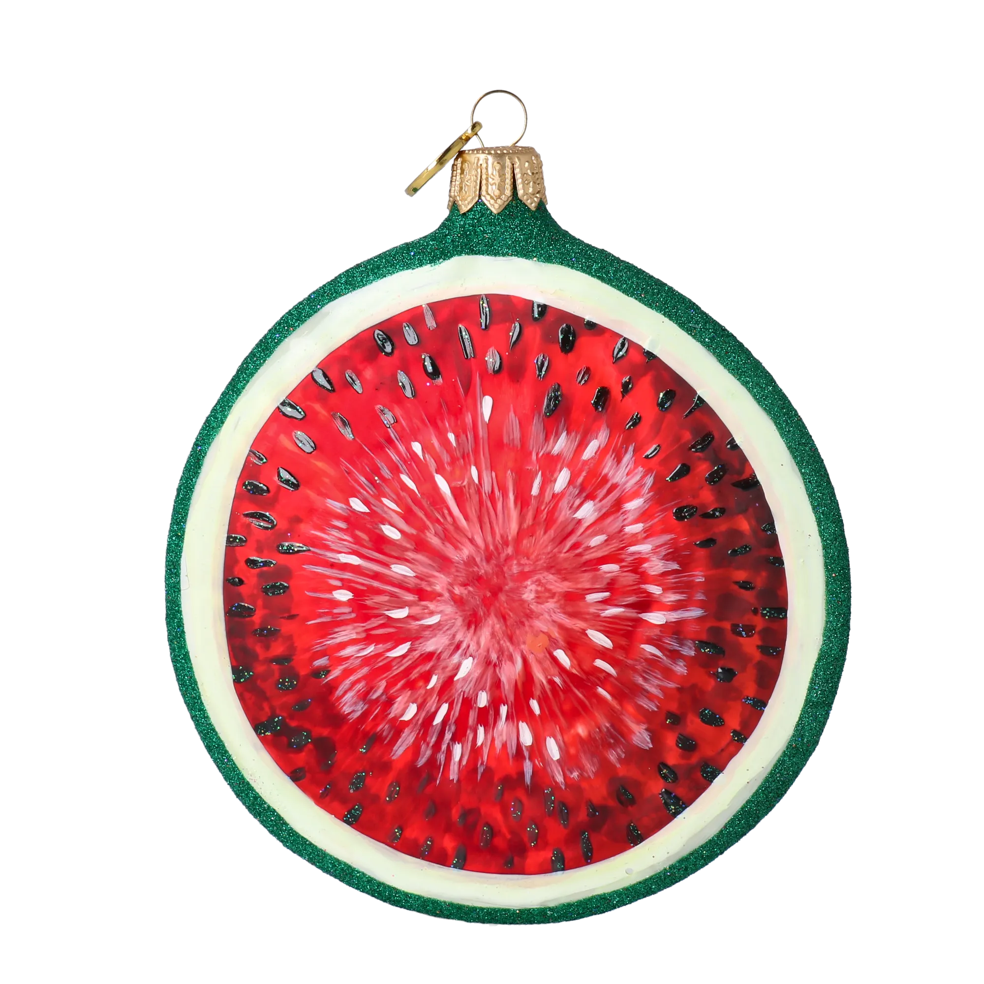 Ruby Watermelon Slice Premium christmas glass ornament 2022-248