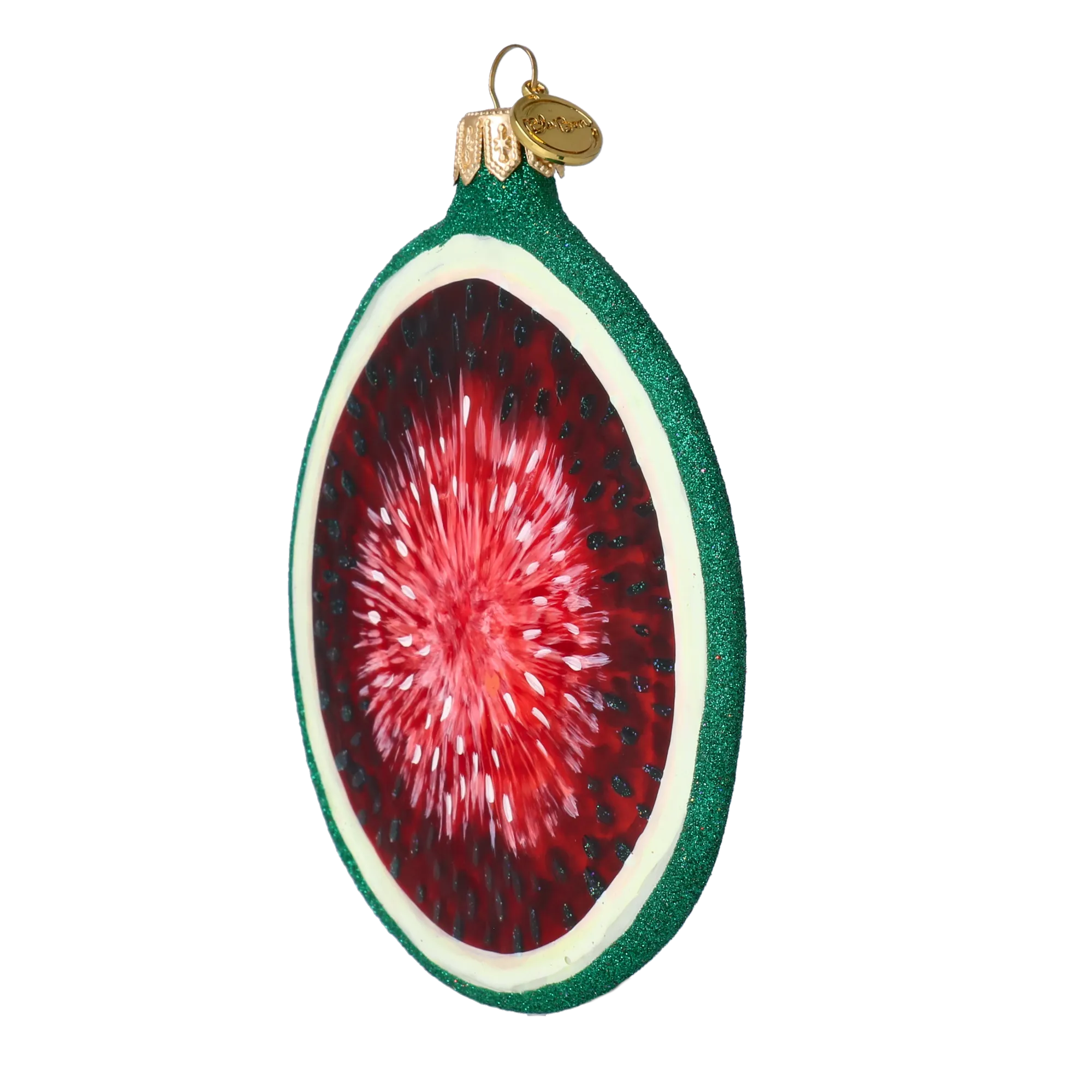 Ruby Watermelon Slice Premium christmas glass ornament 2022-248