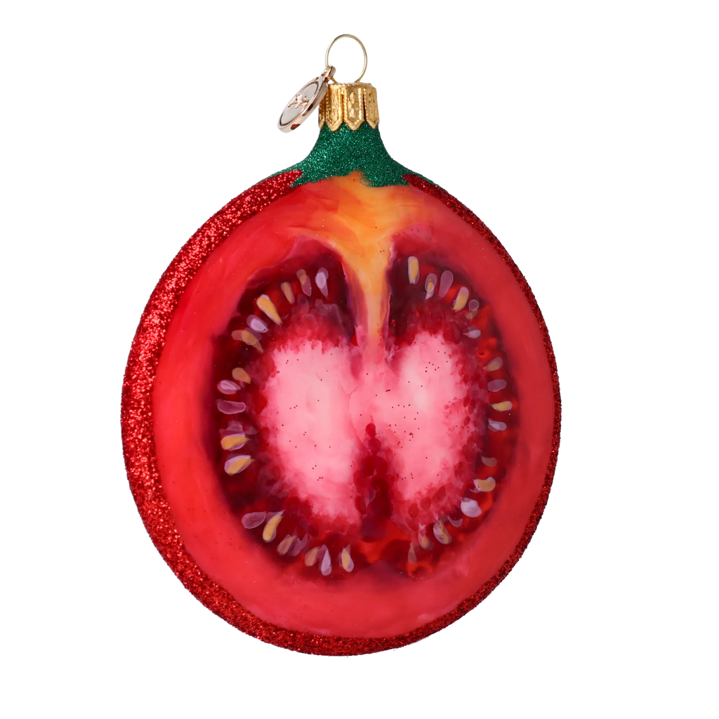 Crimson Harvest Heart | Hand-Painted Glass Ornament | Blubom 2022-250