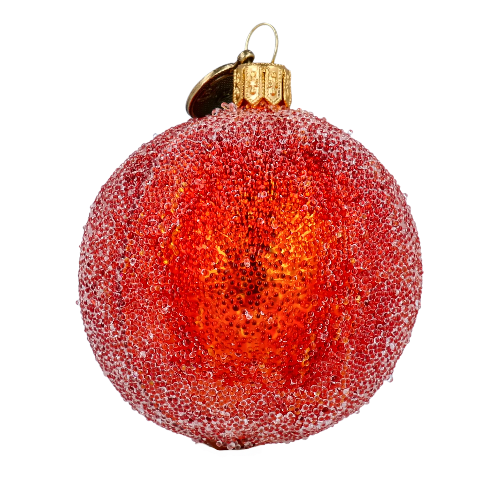 Mandarin. Handmade Glass Christmas ornament. 2022-251