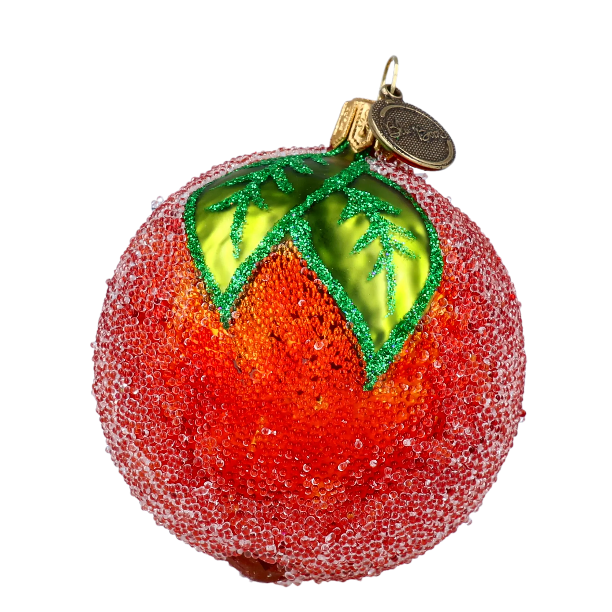 Mandarin. Handmade Glass Christmas ornament. 2022-251