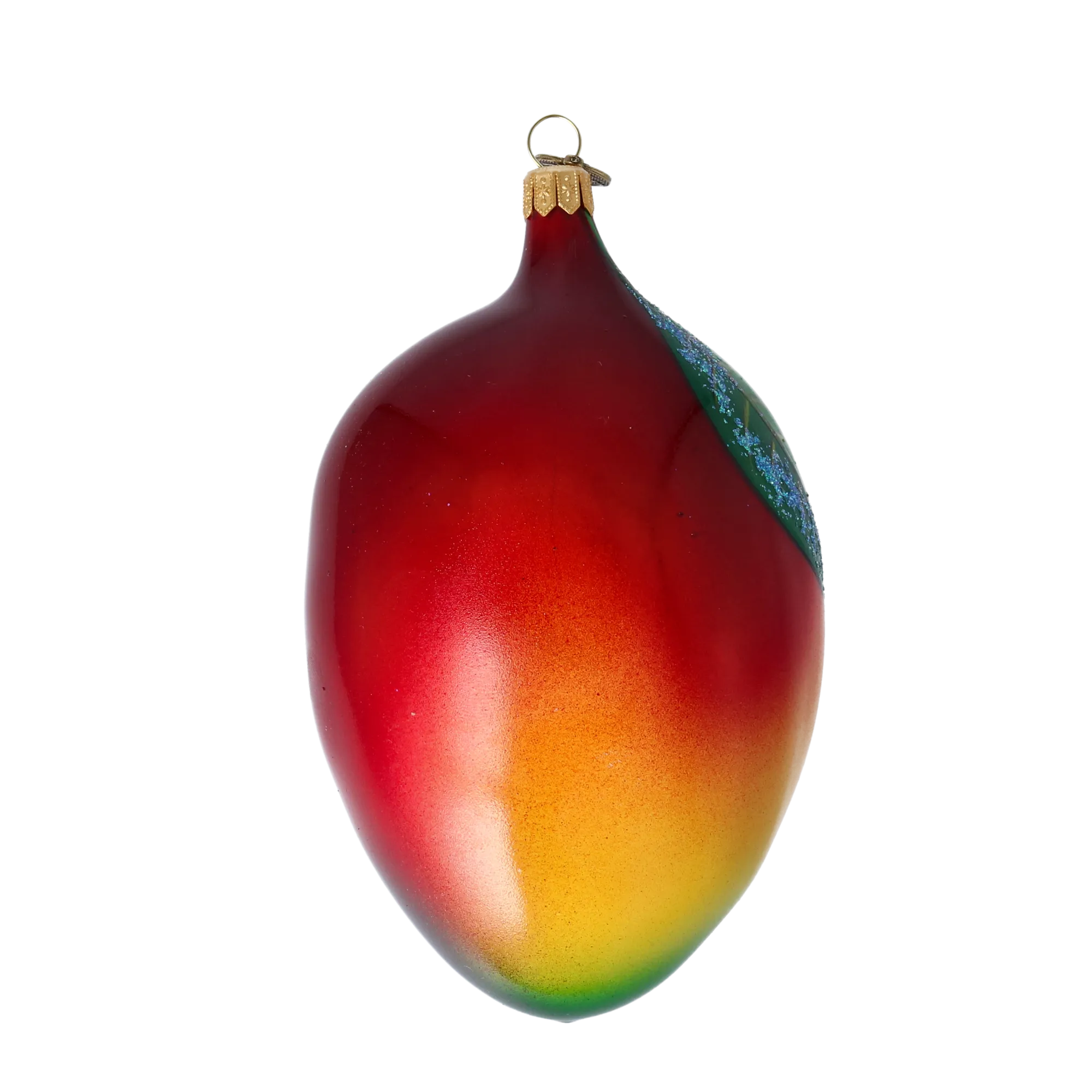 Exotic Mango. Handmade Glass Christmas ornament. 2022-255