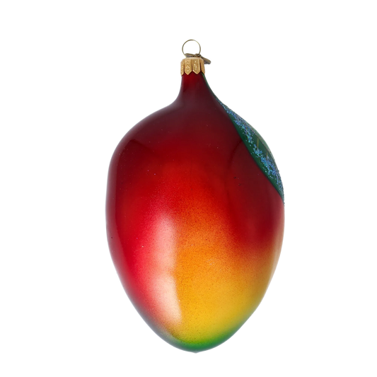 Exotic Mango. Handmade Glass Christmas ornament. 2022-255