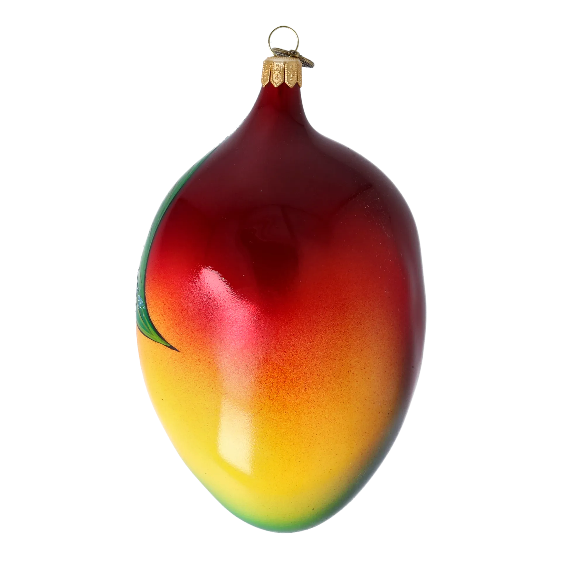 Exotic Mango. Handmade Glass Christmas ornament. 2022-255