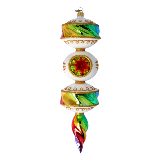 Rainbow Prism Drop Handmade Glass Christmas ornament 2022-257
