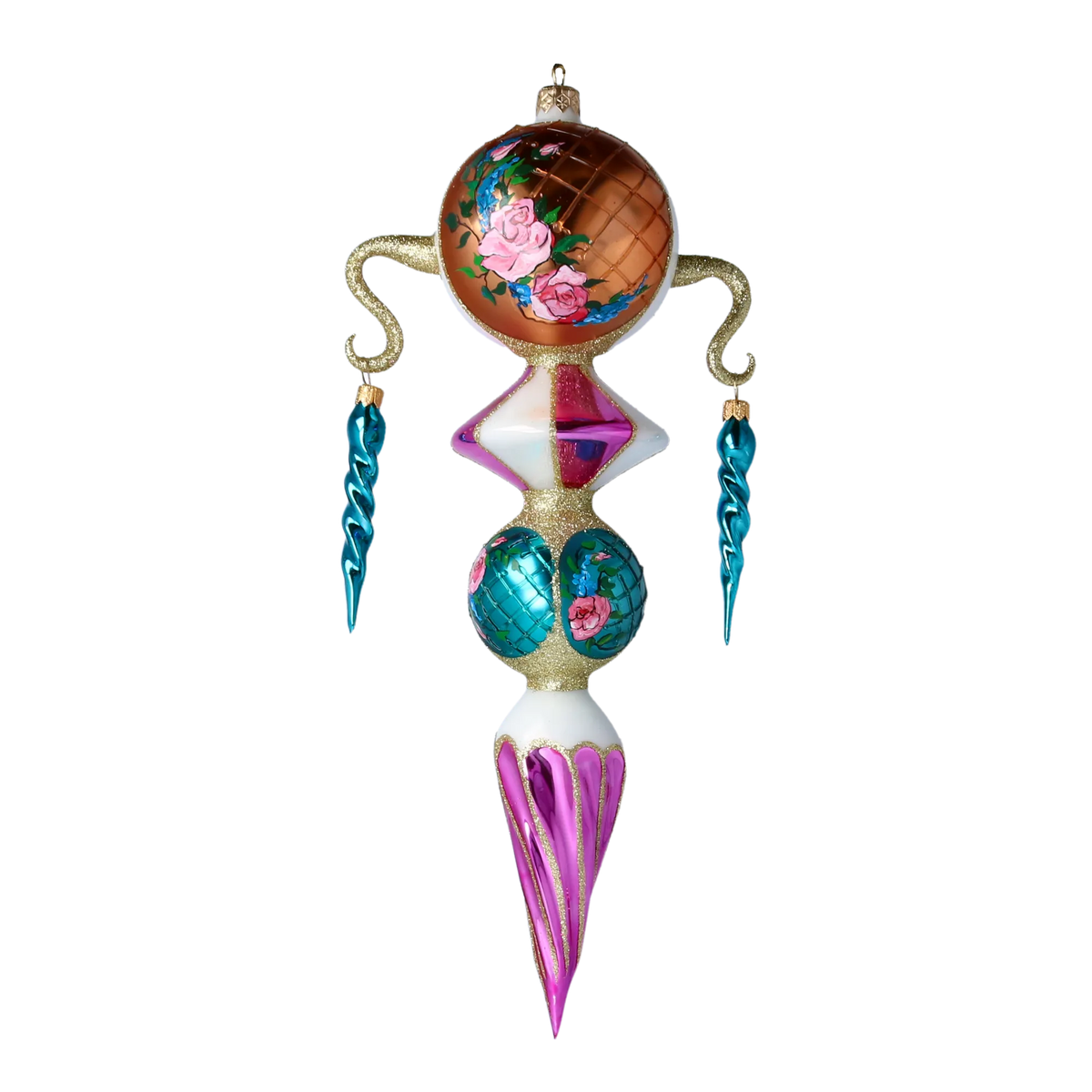 Gilded Garden Solstice | Hand-Painted Glass Ornament | Blubom 2022-258